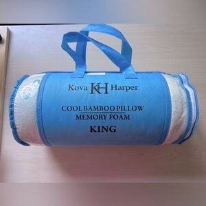 Kova Harper Cool Bamboo Memory Foam Pillow - King Size - New